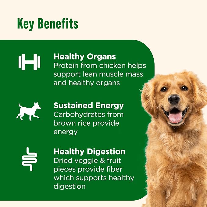 Nutrish Dish Chicken & Brown Rice Recipe with Veggie & Fruit Blend Dry Dog Food, 3.75 lb. Bag (Rachael Ray)