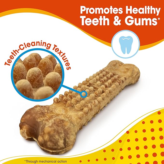 Nylabone Nubz Natural Dog Chew Treats for Large Dogs, Long Lasting Dog Chew Bones Made in the USA, Chicken Flavor Breath Freshener Dental Chews, Large Dog Bones For Dogs Over 30 lbs. (40 Count)