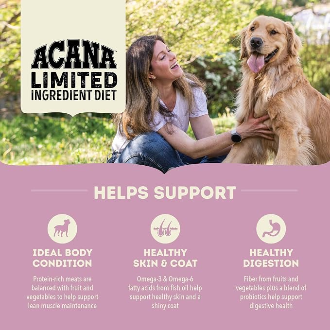ACANA Singles Limited Ingredient Grain Free High Protein Dry Dog Food Lamb & Apple Recipe 4.5lb Bag