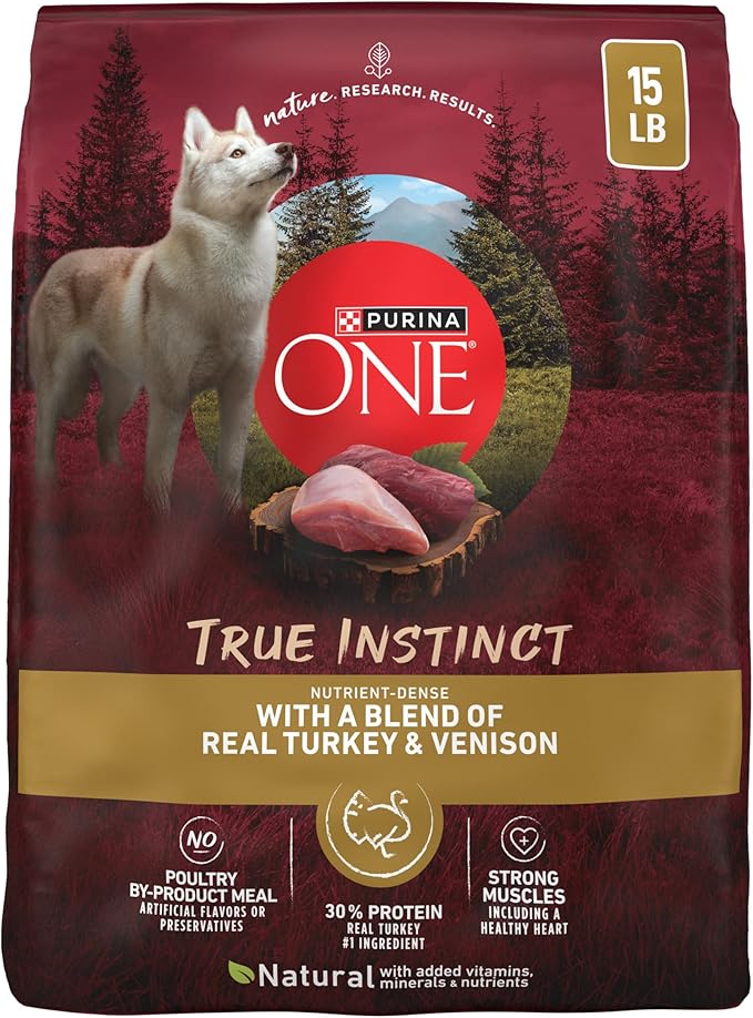 Purina ONE True Instinct With A Blend Of Real Turkey and Venison Dry Dog Food - 15 lb. Bag