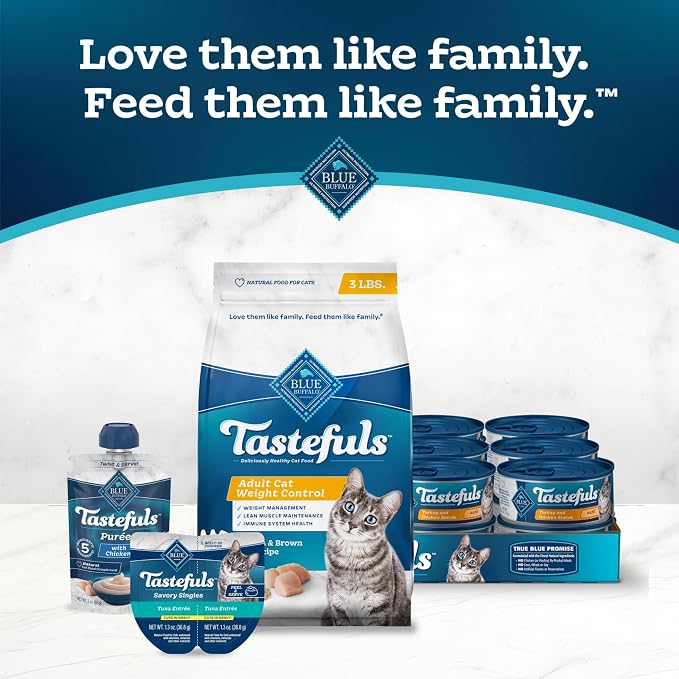 Blue Buffalo Tastefuls Chicken & Brown Rice Recipe Adult Dry Cat Food Weight Control, Real Chicken First, Deliciously Healthy Natural Cat Food, Supports Digestive Care and Coat Health, 15 lbs.