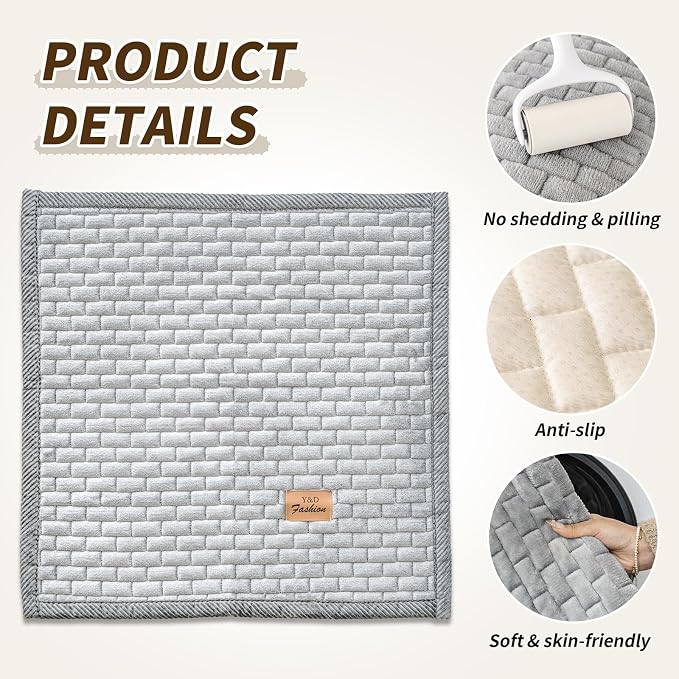 Couch Covers for Dogs Washable, Velvet Dog Couch Cover Protector, Fuzzy Plush Pet Sofa Cover for Single Sofa, Sofa Covers for Pets(1,Light Grey,27.6"x27.6",Single Seater)