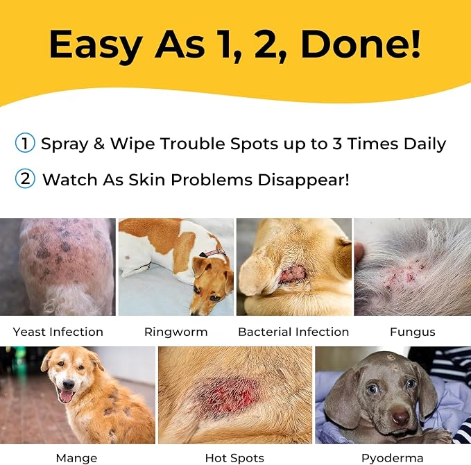Smiling Paws Pet Medicated Shampoo for Dogs & Cats - Dog Shampoo for Smelly Dogs - Passionfruit Scent (16oz)