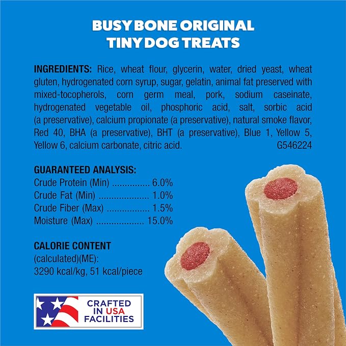 Purina Busy Bone Adult Toy Breed Dog Chew Bone Treats, Tiny - 30 ct. Pouch