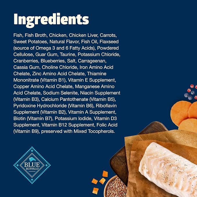 Blue Buffalo Freedom Grain-Free Adult Wet Cat Food, Complete & Balanced Nutrition for Indoor Cats, Made with Natural Ingredients, Fish Recipe, 5.5-oz Cans (24 Count)