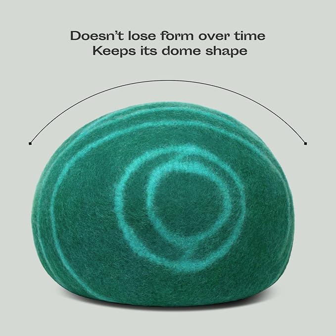 MEOWFIA Cat Cave – Premium Felt Cat Enclosure for Indoor Cats, Handmade Merino Wool (Emerald, Large)