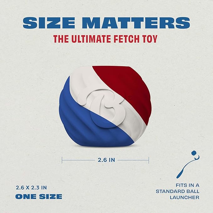 Benebone Durable Rubber Dog Toy Ball, USA 250th Anniversary Limited Edition America 250, One Size