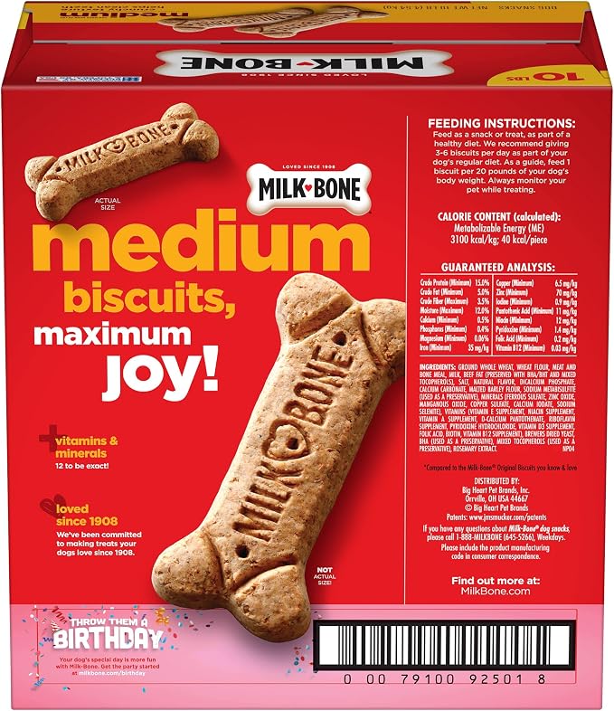 Milk-Bone Dog Treats Bundle: Original Biscuits for Medium Dogs 10 Pounds + Soft & Chewy Chicken 25 Ounce