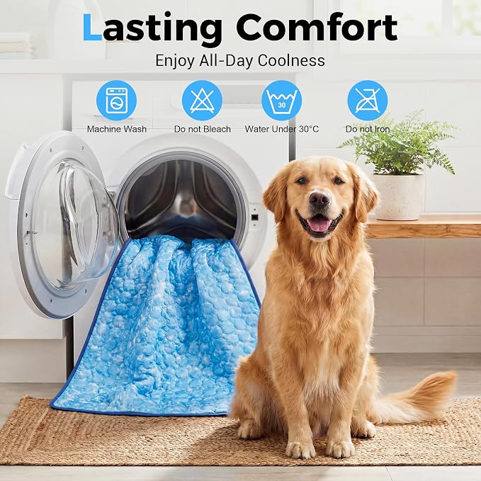 Dog Cooling Mat, Arc-Chill Cooling Fiber Self-Cooling Pad for Dogs - 28" x 22"Washable Non-Toxic Summer Pet Mat, Non-Slip Foldable Portable Soft Pad for Indoor Outdoor/Kennel Sofa Bed Floor Car
