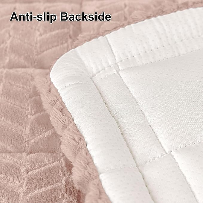 Smiry Couch Cover for Dogs, Non Slip Fuzzy Pet Sofa Covers Washable for 3 Cushion Couch, Soft Thick Furniture Protector for Cats Dogs, Against Fur, Dirt, Scratch Resistant (Dusty Pink, 43"x82.7")