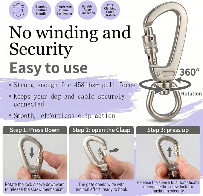 Walking Lead 5ft, Purple Pet Leash for Dogs,Only Leather Mold Handle Design, Ergonomic Soft Touch Grip,Reinforced Heavy Duty Webbing,Stylish Daily Training Lead,Elegant Bright Colors(Lavender,5 FEET)