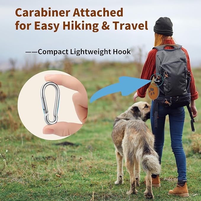 Collapsible Dog Bowls, 2-in-1 Silicone Pet Food and Water Bowl with Carabiner, Portable Double Compartment Dish for Travel, Camping, Hiking Puppy Essentials (A-Green Brown)