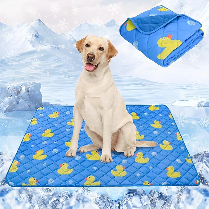 SCENEREAL Dog Cooling Mat for Small Meduim Breeds Dogs, 40"x60" Reversible Self- Cooling Mat for Summer Heat, Ice Cool Soft Pet Throw Blanket Use in Couch, Car, Seat, Bed- Machine Washable