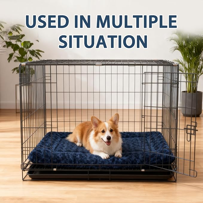 Dog Beds Crate Pad, Dog Bed Mat for Smal Dogs Sleeping, Soft, Durable, Washable & Anti-Slip Crate Pads, Reversible Mat Bed Kennel Mat Cat Bed