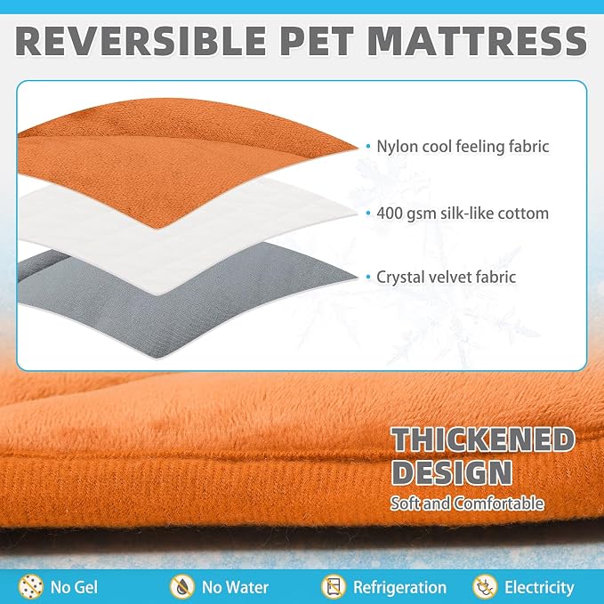 KOOLTAIL Breathable Cat Mat, Upgraded Two Sided Pad for Dogs Cats Puppy, Soft Summer Pet Sleeping Blanket Kennel to Keeping Cool, Washable Dog Mats for Crate Sofa Bed Outdoor, Maple Leaf