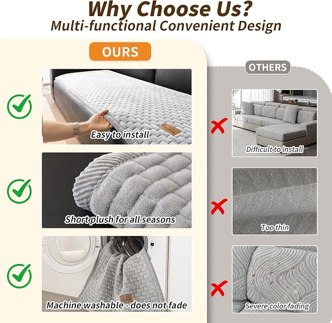 Couch Covers for Dogs Washable, 27.6"x59.1" Velvet Dog Couch Cover Protector, Fuzzy Plush Pet Sofa Cover for Loveseat, Sofa Covers for Pets(1,Light Grey, 2 Seater Sofa Pad Cover)