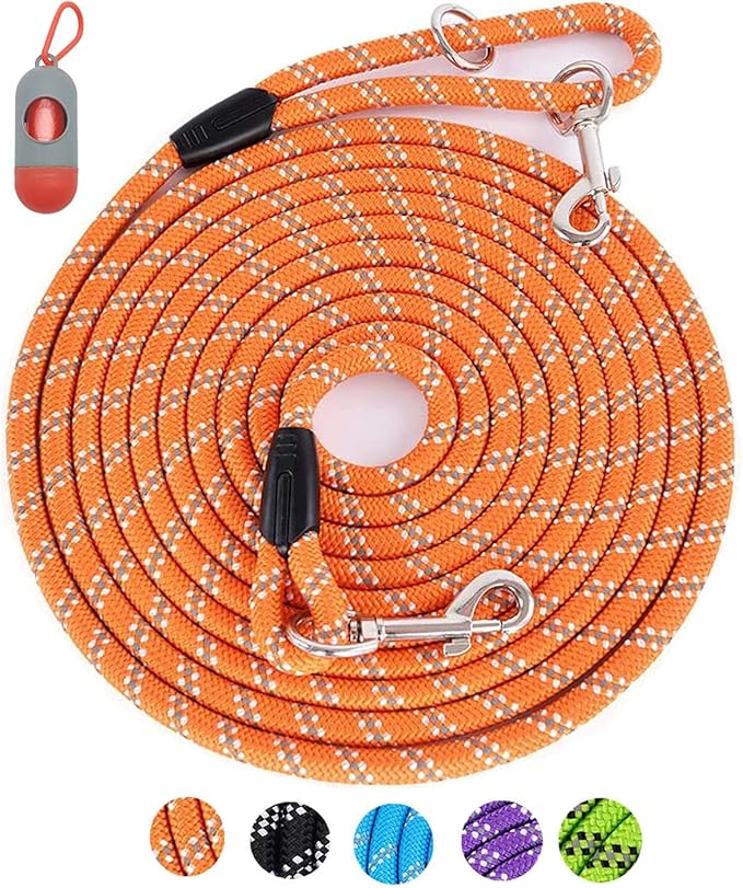 Long Dog Leash - 10FT/16FT/30FT/50FT/100FT, Reflective, Heavy Duty for Large, Medium, Small Dogs - Walking, Playing, Camping, Yard