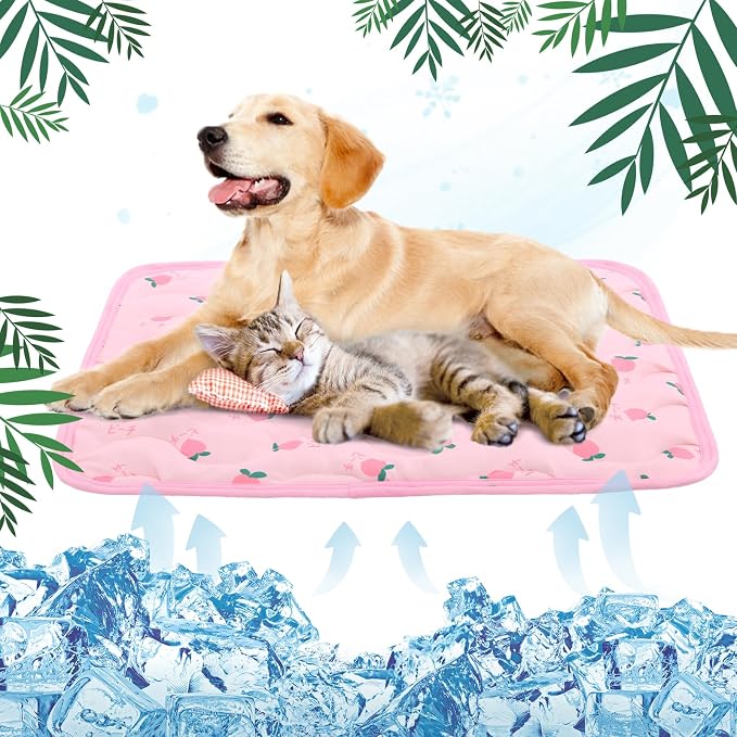 Dog Cooling Mat, Summer Cooling Mat for Dogs, Self Cooling Pad for Small Medium Large Dogs Cats, Non-Toxic Breathable Sleep Bed Summer Pet Bed Puppy Ice Blanket for Kennel Sofa Bed Floor