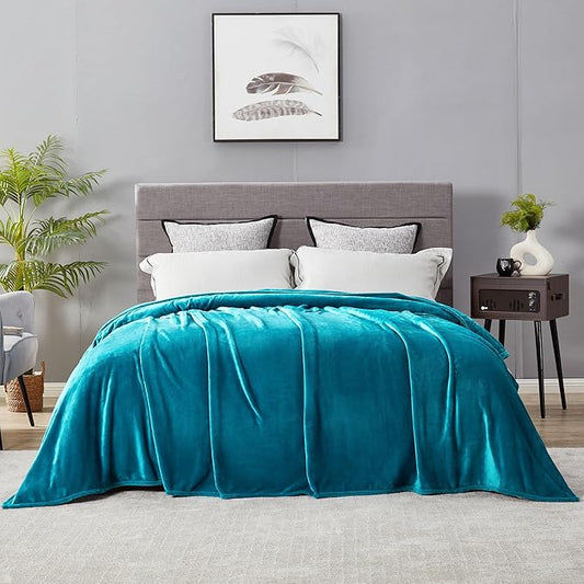 DREAMNINE Extra Large Fleece Blanket,Soft Comfy Fluffy Bed Blankets Queen Size 90" x 90",Luxury Decorative Fuzzy Blanket for Women Girl,Big Cozy Shaggy Warm Flannel Blankets for Winter Autumn Pet,Teal