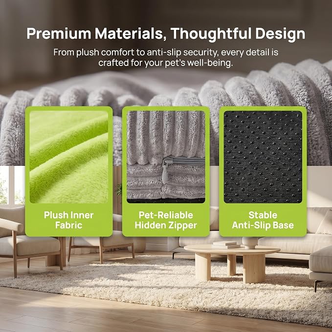 Calming Dog Bed for Small Dogs 18"x20" - Washable Donut Pet Bed with Anti-Slip Bottom, Soft Puppy Bed for Indoor Kittens and Cats with Removable Cover (Lime Green)