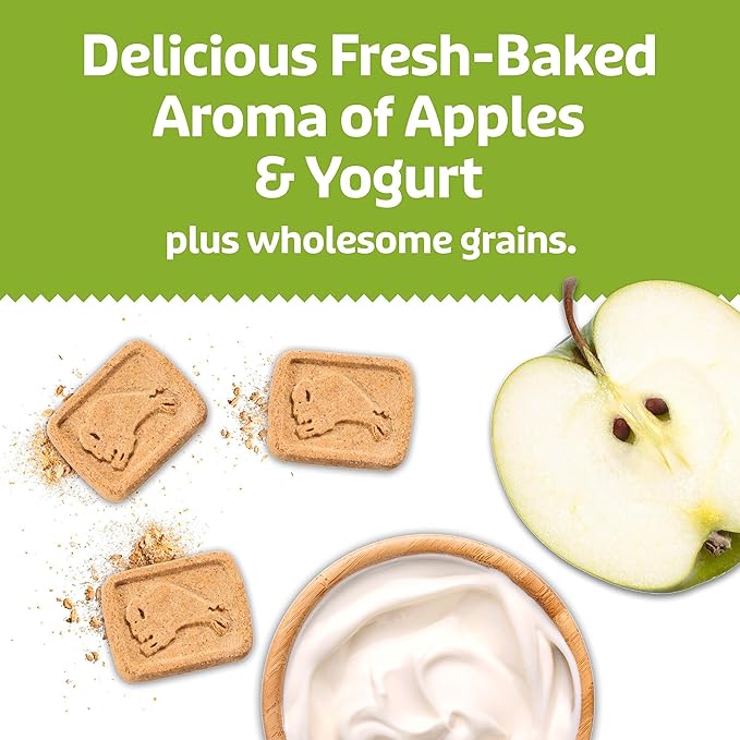 Blue Buffalo Health Bars Apples & Yogurt Crunchy Dog Biscuits, Oven-Baked with Real Apples & Natural Ingredients, Healthy Dog Treats with No Artificial Flavors or Preservatives, Jumbo Box 3.5 lbs.