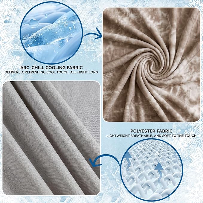 Guohaoi Cooling Blanket Twin Full Size Summer Blanket Tie Dye for Hot Sleepers Lightweight Breathable Bed Blanket, Arc-Chill Q-Max >0.5 Cool Fiber (60''x90'')