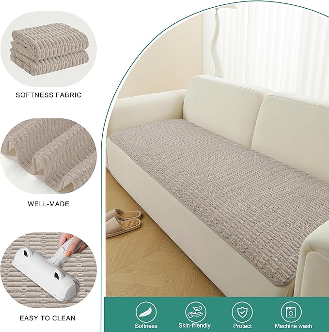 Foxdecor Dog Bed Cover Pet Couch Covers for Sofa, Anti-Slip Dog Mat Pet Pad Blanket for Sofa Chair Recliner Bed Furniture Protector, (Brown 58x82 inch)