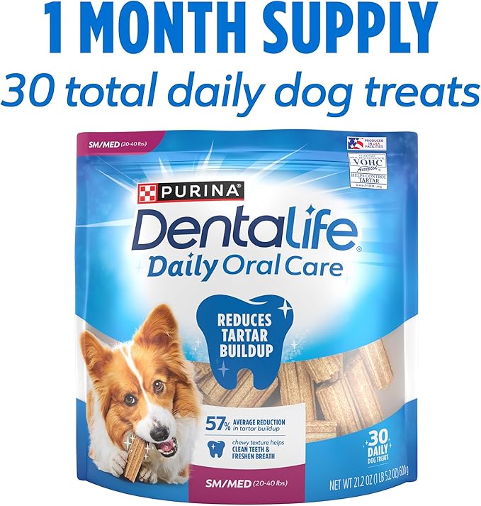 Purina DentaLife Daily Oral Care Dog Dental Chews for Small and Medium Breed Dogs - 30 ct.