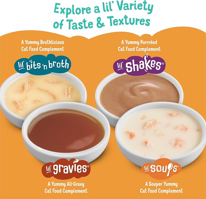 Purina Friskies Grain Free Senior Lickable Cat Food Toppers Lil’ Soups with Skipjack Tuna in a Velvety Tuna Broth - (Pack of 8) 1.2 oz. Cup
