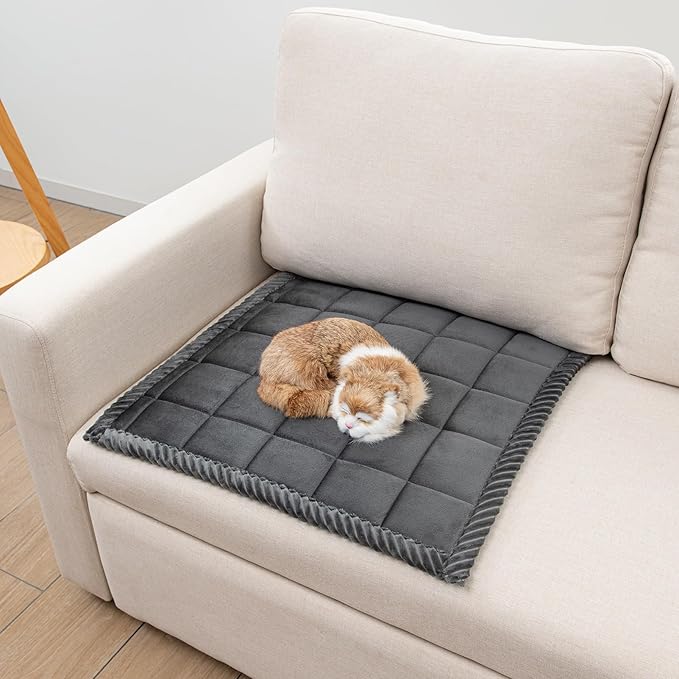 Couch Cover for Dogs Washable Pet Bed Fuzzy Pet Couch Covers Nonslip Couch Slipcover for Dogs, Kids, Pets Friendly Sofa Cover Loveseat Covers (Dark Gray, 21''x21''/Square)