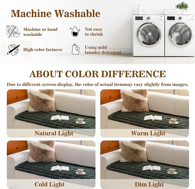 MYSKY HOME Couch Covers for 2 Cushion Sofa, Couch Cover for Dogs, Sofa Covers for Pets Washable, Soft Non-Slip Sofa Slipcovers, Loveseat Couch Covers, Furniture Protector, Moss Green, 27.6" x 59"