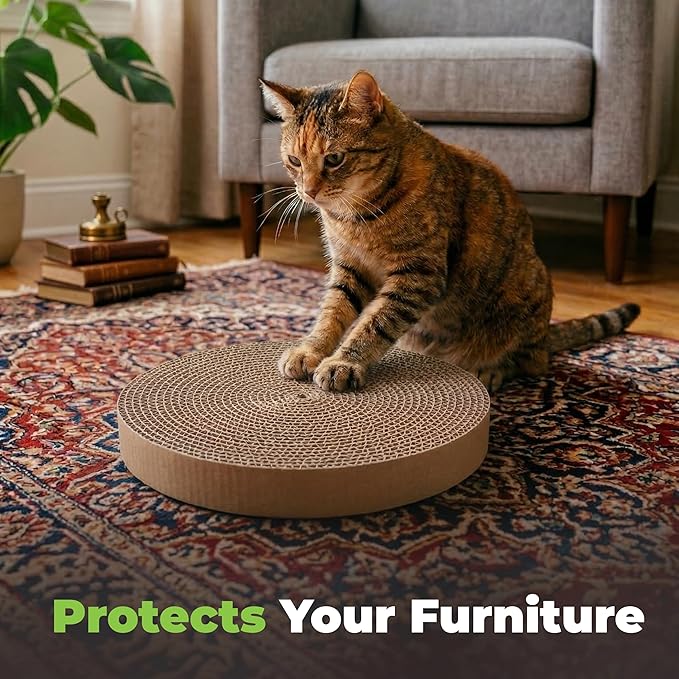 Best Pet Supplies Catify Cat Scratcher, Fun Interactive Scratchers, Posts, Poles, Claw Safe, Furniture Saver Indoor Play Support Natural Cat Behaviors Heavy Duty - Round(5 Pack)