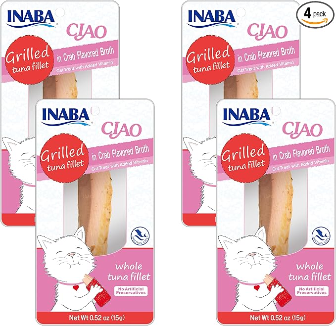 INABA Usa504 Ciao Grilled Cat Treat with Added Vitamin E, One Size/0.5 Oz (Pack of 4)
