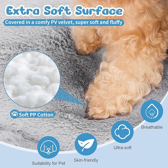 Dog Crate Pad for Small to Medium Dogs, 30 x 20 Inch Plush Kennel Mat, Washable, Anti-Slip, Fits Wire or Metal Crates, Travel, Home & Training, Dark Grey