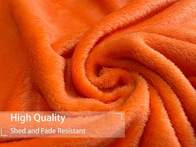 iMaylex Soft Puppy Flannel Fleece Blanket for Pet Dog Cat, Plush Microfiber, Cozy and Lightweight, Orange, Pet, 19 x 27 inch (50 x 70 cm)