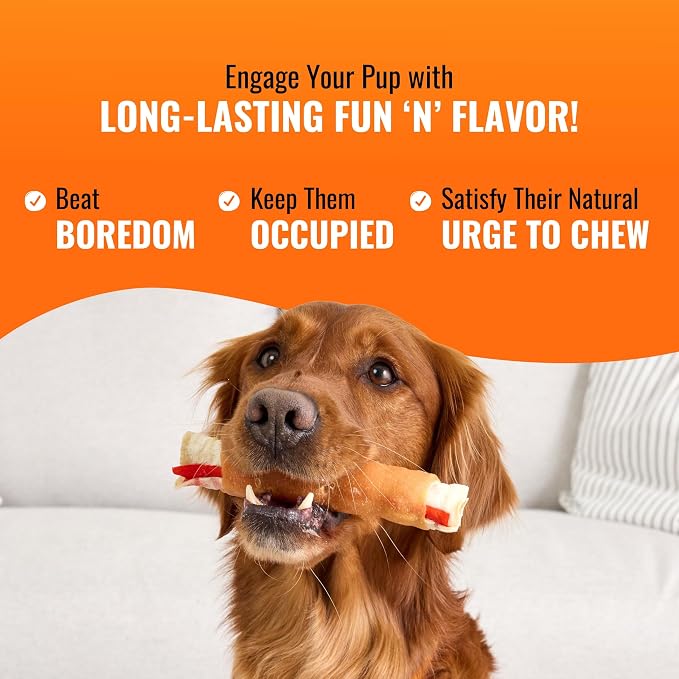Good ‘n’ Fun Triple Flavor Ribs Chews for All Dogs, Treat Your Dog to Long-Lasting Chews Made with Beef Hide, Chicken and Pork Hide, 12 oz