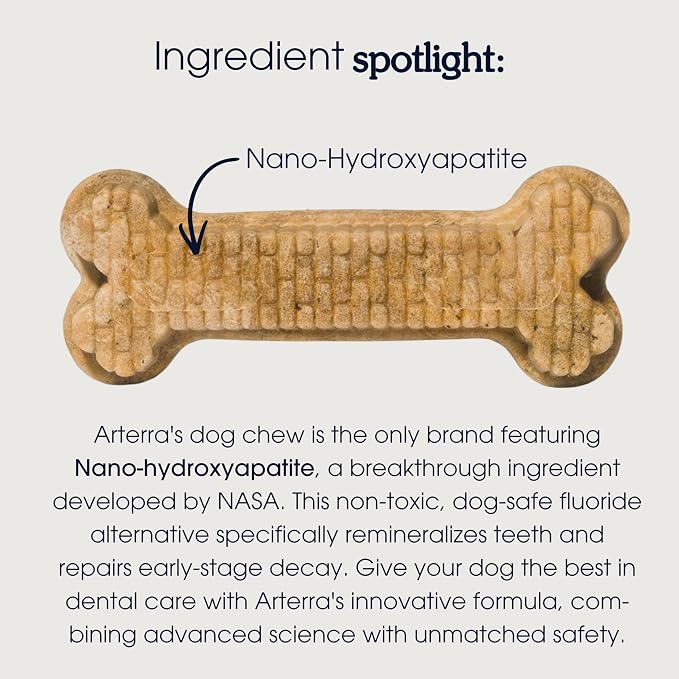 Arterra Pet Science Dog Dental Chews with Nano-Hydroxyapatite Next-Generation Daily Chews for Stronger Teeth, Fresh Breath (Small Dog, 14 Count (Pack of 1))