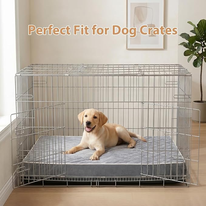 WNPETHOME Orthopedic XXL Dog Beds Large Sized Dog, Waterproof Extra Large Dogs Bed with Removable Washable Cover, Multi-Needle Quilting Dogs Crate Bed