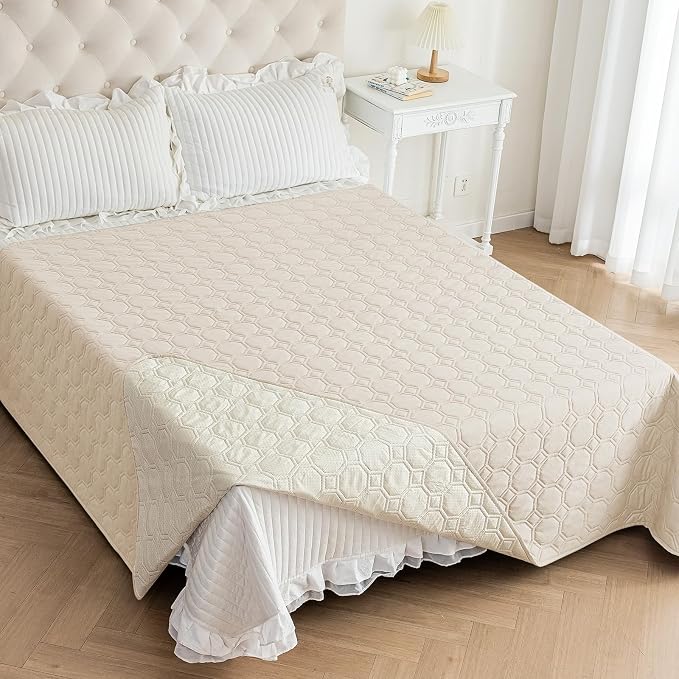 ZNSAYOTX Ultimate Cozy Blankets (82"x102") 100% Waterproof Bed Mat Blanket for Dog Pets, Couch Sofa Protector with Non-Slip Back Washable Durable, Pee Scratch Proof Easy to Clean (Beige)