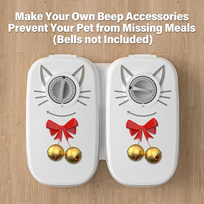 2-Meal Timed Cat Feeder, 48H Wet Food Dispenser with Ice Packs, 700ml Capacity, Battery Powered for Cats & Small Dogs