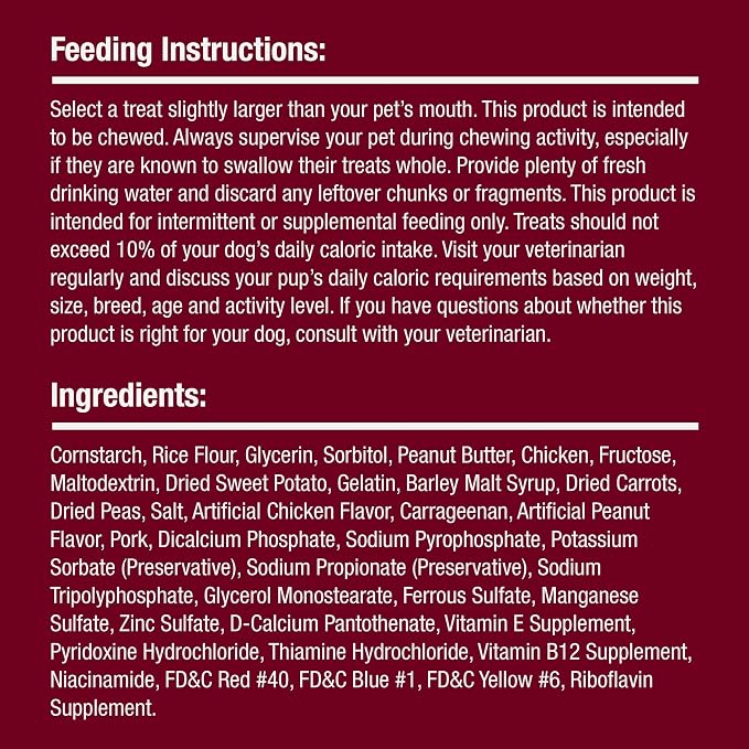 SmartBones Stuffed Twistz with Peanut Butter, Rawhide-Free Chews for Dogs Stuffed with Pork Flavor, 6 Twistz