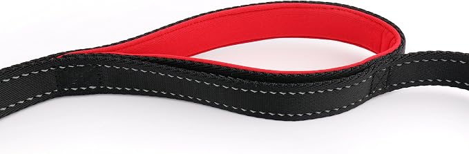 Primal Pet Gear Dog Leash 8ft Long - Black - Traffic Padded Two Handle - Heavy Duty - Double Handles Lead for Control Safety Training - Leashes for Large Dogs or Medium Dogs - Dual Handles Leads