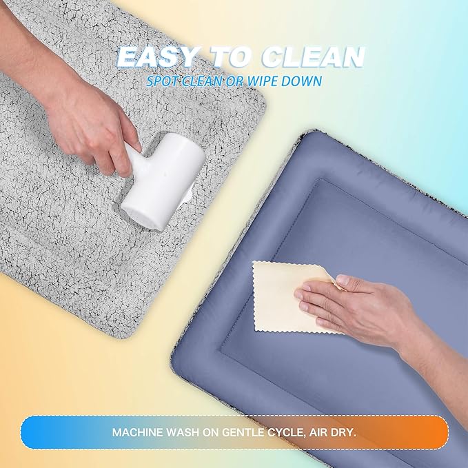 Dog Cooling Mat, Self Warming Cat Bed, Reversible Warm & Cooling Cat Bed, Winter Warm Cat Pad & Summer Cooling Cat Mat for Kittens & Small Dogs, Perfect for Crates, Beds & Sofas, Dark Blue, 18"x24"