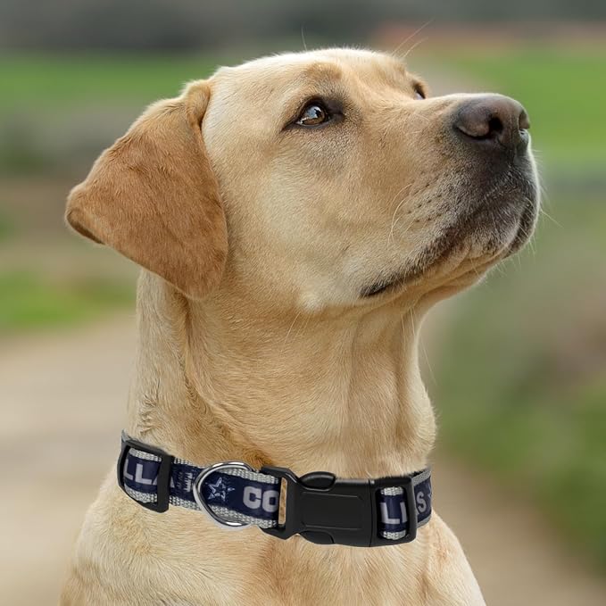 Pets First NFL Dallas Cowboys Licensed PET COLLAR, Large - Heavy-Duty, Strong, and Durable Dog Collar. Available in 31 Football Teams and 4 Sizes