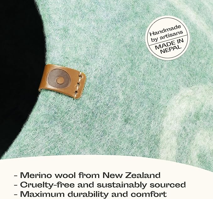 MEOWFIA Cat Cave – Premium Felt Cat Enclosure for Indoor Cats, Handmade Merino Wool (Pistachio, Large)
