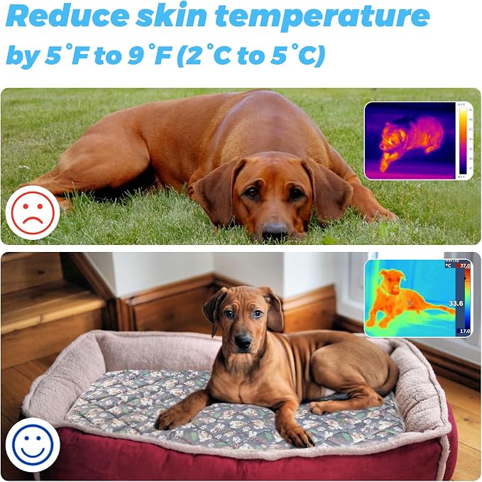 Dog Cooling Mat, Pet Washable Non-Toxic Summer Dogs Cats Cooling Pads Sleeping Kennel Mats Cool Ice Blanket for Indoor & Outdoor Dog Beach Essentials Gray Small