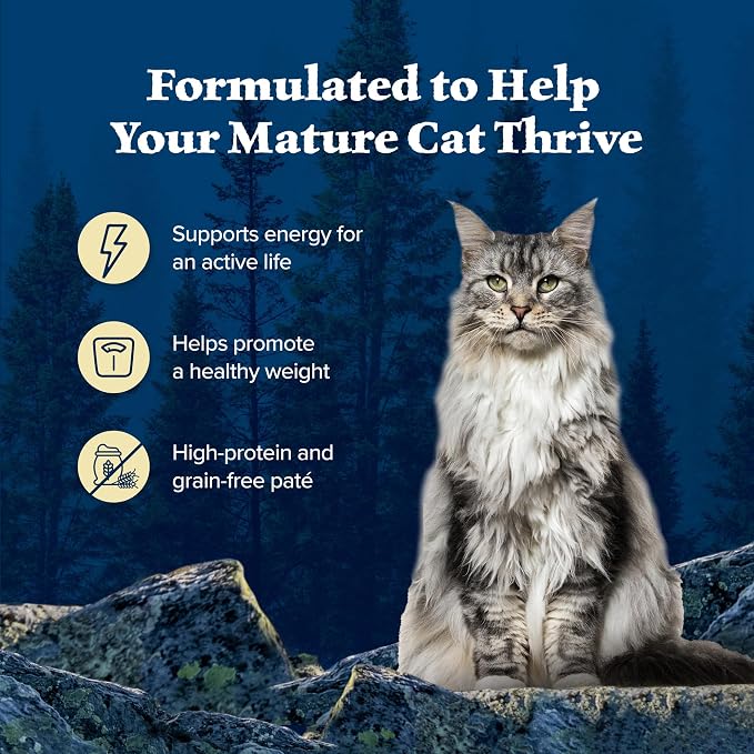 Blue Buffalo Wilderness High-Protein Grain-Free Wet Food for Adult Cats 7+,Chicken Recipe,5.5-oz.,(Pack of 48)