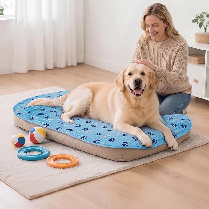 Dog Cooling Mat, Patented Gel Cooling Dog Bed, Non-Slip Waterproof Gel Cooling Pad for Small Dogs, Pet Cooling Mat for Indoors Outdoors, Crate Kennel Car Travel 16"x23.6"