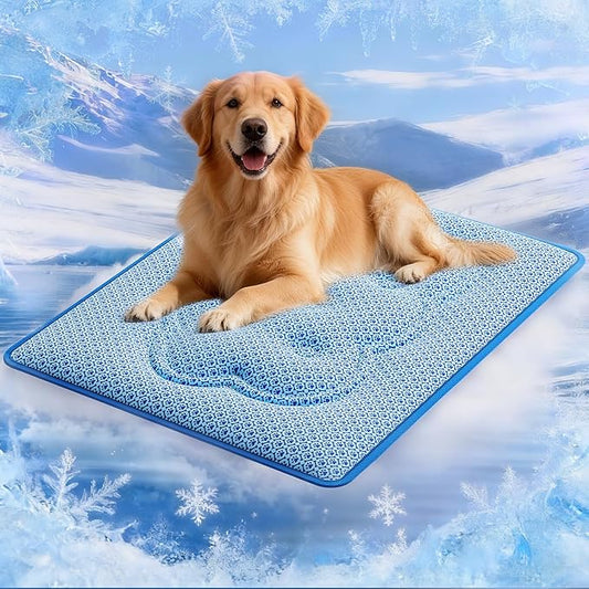 Dog Cooling Mat, Thick Cooling Mat for Extra Large Dogs with PCM & Thermochromic Tech, Dual-Sided Durable Waterproof Cool Dog Bed Mat, Q-Max>0.5, Machine Washable, Non-Toxic - XL(31" x 43")