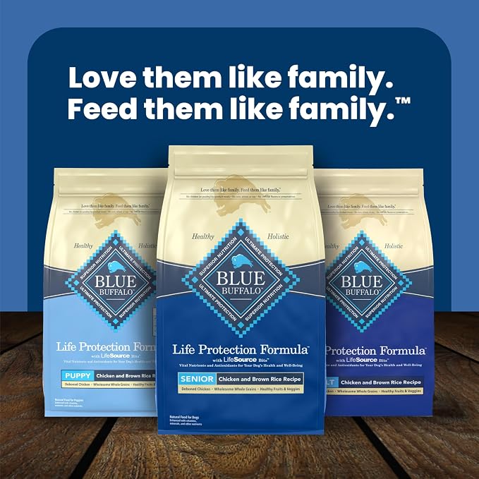 Blue Buffalo Life Protection Formula Chicken & Brown Rice Senior Dry Dog Food, Supports Immunity With Antioxidant-Rich LifeSource Bits, Promotes Healthy Muscle Development, Skin & Coat Health, 30 lbs.